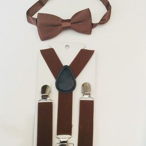 NEW🐻BROWN🐻SUSPENDER’S & BOW TIE SET